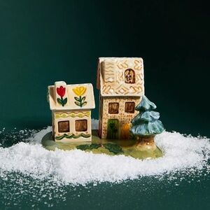 NWT Anthropologie Nathalie Lete Christmas  Cottage Salt and Pepper Shaker